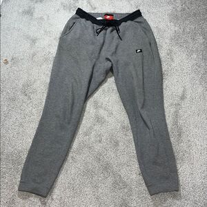 Nike gray BLK fleece work out 3 pocket Sweatpants track jog jogger Sweat pants L